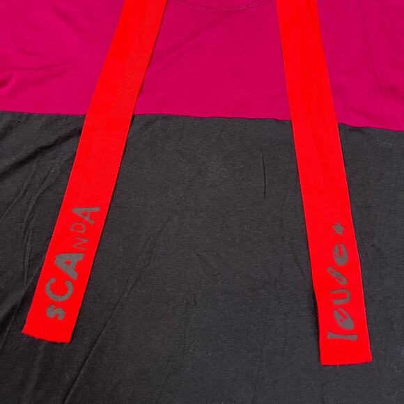 Sonia Rykiel Tie Neck T-Shirt Scandaleuse SIZE L Purple Black SS Top - Picture 6 of 10